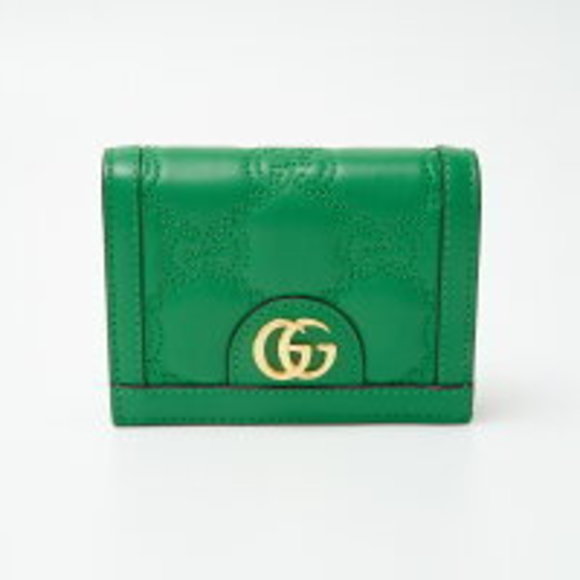 Gucci GG Matelasse Wallet Bifold Leather Green - Picture 1 of 7